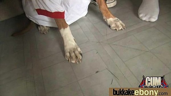 Ebony gets group cumshots 14