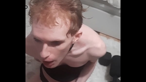 Femme twink loves cock so much that they have shuddering orgasm and shoot load  