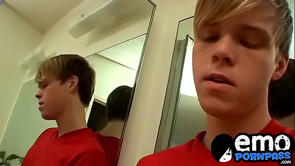 Young emo twink tugs his dick solo