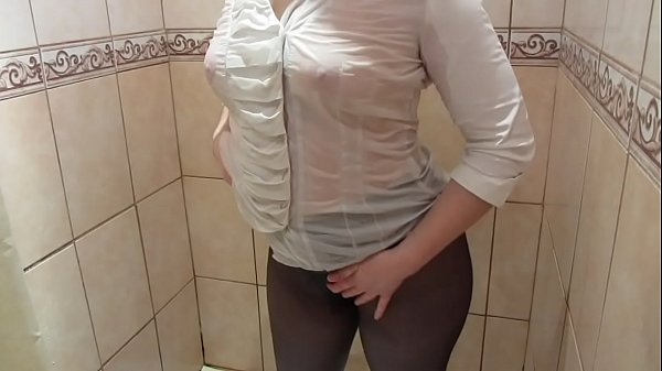 What does a milf with a nice ass do in pantyhose and wet clothes in a shower stall? Amateur fetish.