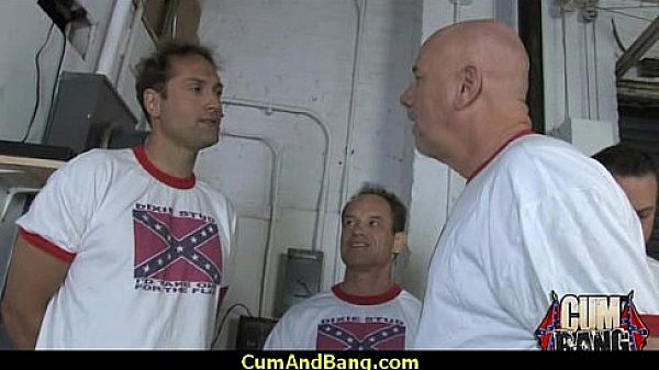 Ebony chick hard fuck in interracial group 15