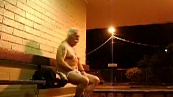 Guy Strips Strokes And Shoots Load In Train Station