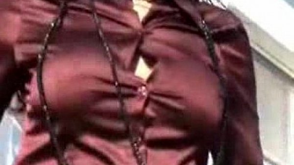 Mature satin outdoor / Horny mature in heels and nylons