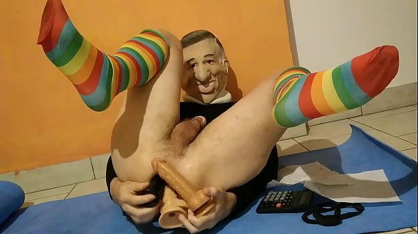 Triple anal penetration with 3 dildos!  