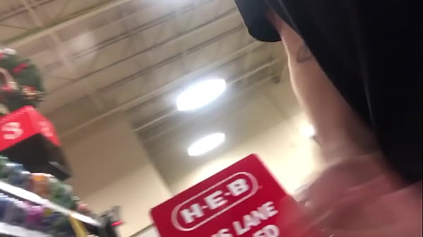 Public flash ebony teen