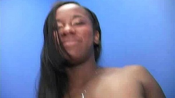 Ebony teen shows off her blowjob skills at gloryhole 17 