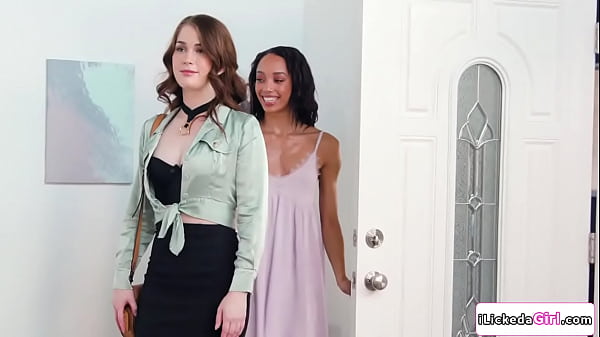 A brunette small tits lesbian facesitting hairy ebony babe