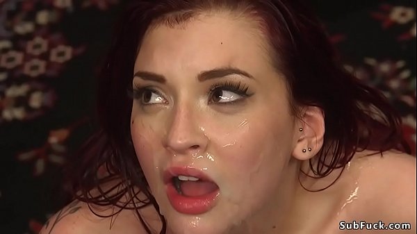 Redhead beauty actress Amber Ivy in twin piks parody tormented by group of guys and then in various positions anal gangbang fucked till gets facials  