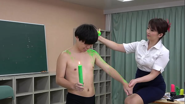Masochistic man gets dominated by female as a wax doll  