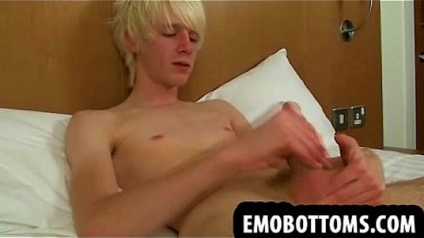 This sexy blonde punk twink is jerking his big cock off
