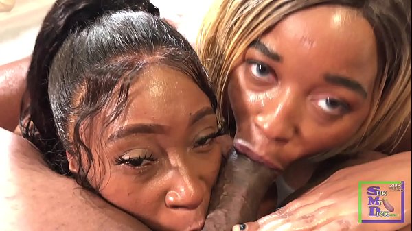Two ebony whores share a Wet Dick  