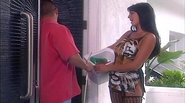 Busty brunette fucked in nylons and heels