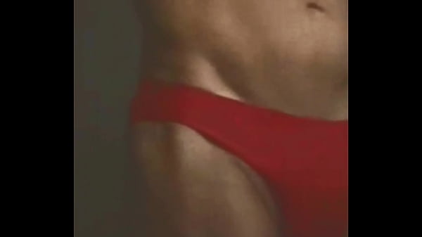 Stretching on Stool in Red Briefs - v.1 Close View  