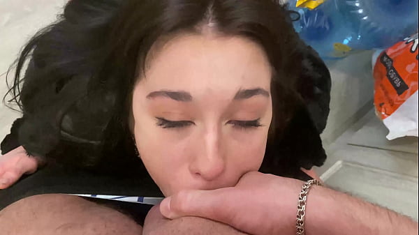 Slutty 18 years old brunette gets face fucked by Leo Casanova's big cock (POV) 