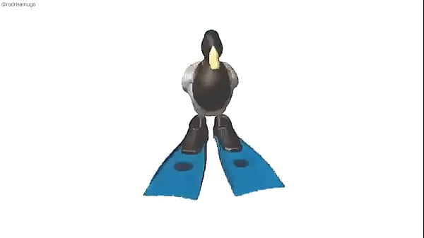 Pato girando con m&uacute;sica de geometry dash de fondo  