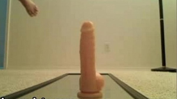 Hairy amateur MILF rides her dildo on webcam  