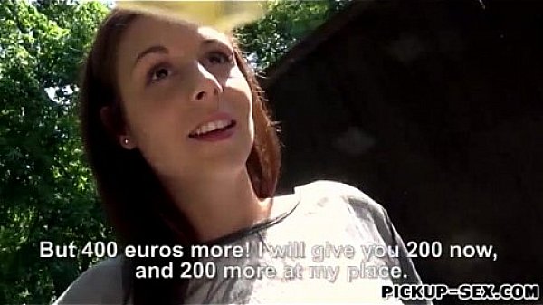 Amateur flashes tits and fucked for cash 