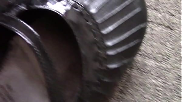 stanky ass worn out black flats with sweaty feet  