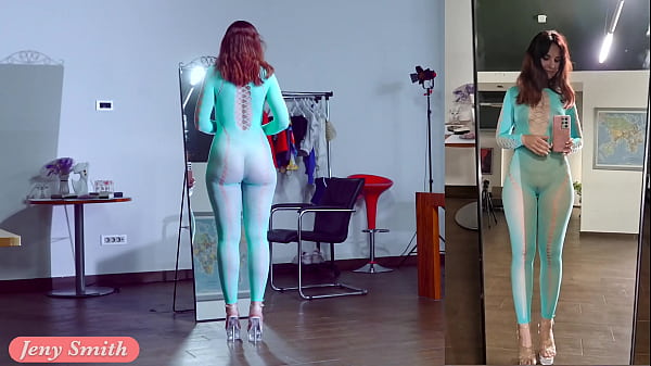 Jeny Smith alone in the office got naked. Make Nude Selfie photoes