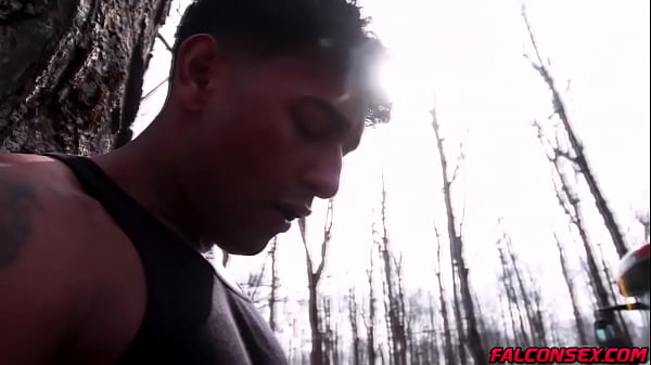 Upton drops down to suck off Kenzo's hard log  