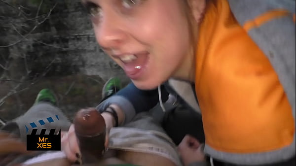 Public Waterfall BJ - Blonde From Canada Nearly Busted