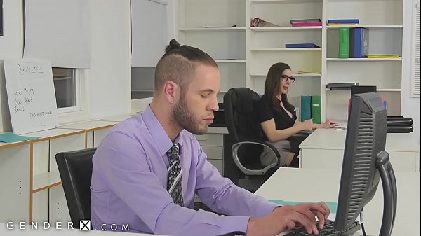 Guy Seduced By TS Manager And Fucks In Office