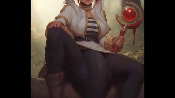 Hermosa chica de cabello blanco sentada en el bosque 