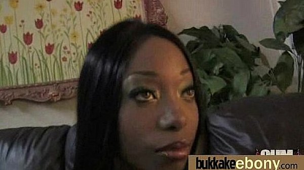 Ebony babe sucks too many white cocks 7