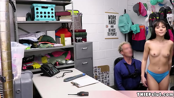 Brunette teen caught stealing and gets punished  