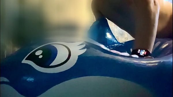 Humping water inflated modified inflatable whale pool toy