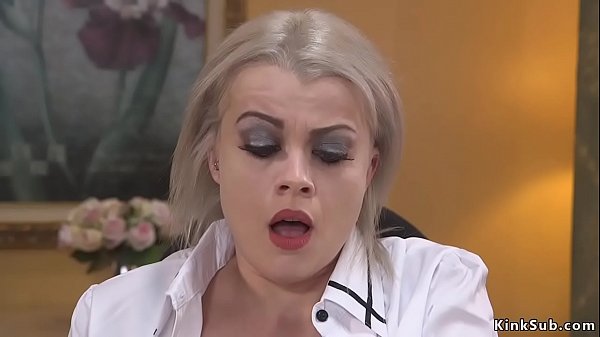 Hot huge tits blonde secretary Nadia White caught masturbate by her boss Derrick Pierce and then finished in bondage in office and fucked