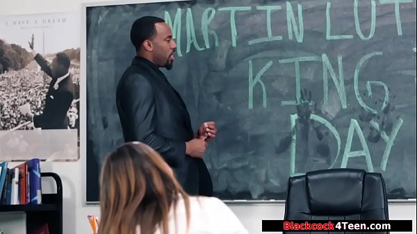 Slut babe fucking her black instructor after class