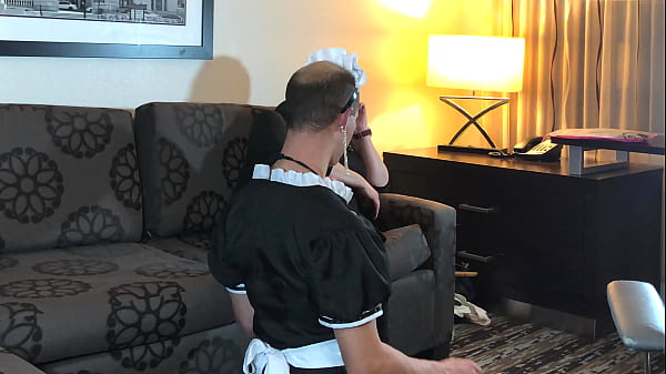 Sissy Maid Worships Boss Feet and Pegged 