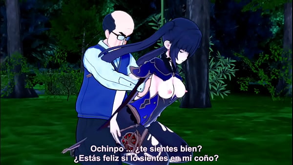 Un viejo se folla a Mona de Genshin impact