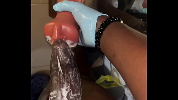 Stocking and deep throating my Sextoy like a slave till it gets nasty