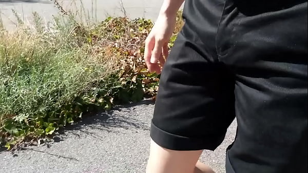 Twink walking barefoot on the road and still no shoe in a tram to the city 