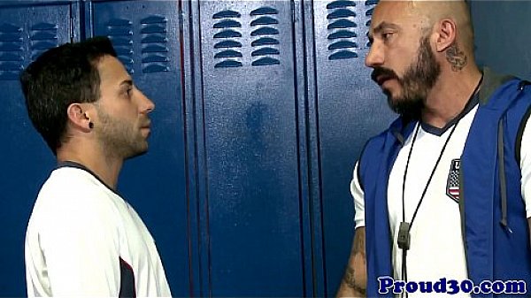 Mature coach assfucking lockerroom stud