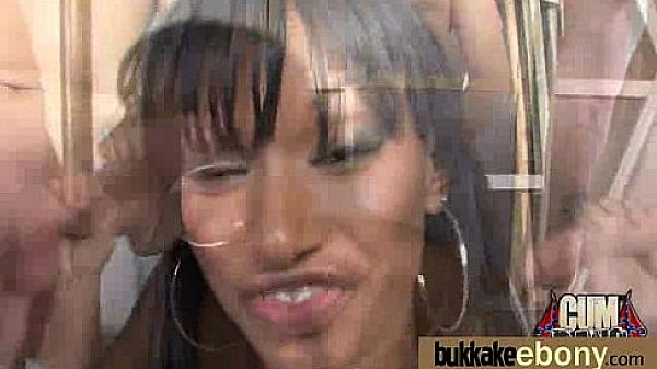 Interracial bukkake sex with black porn star 11