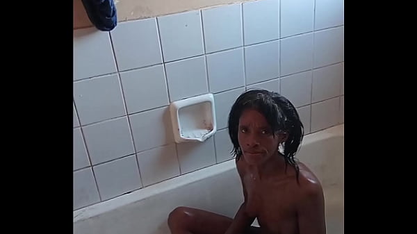 Grandpa daddy get best blowjob & fuck by skinny petite hot black slut in bathtub doggystyle ( bathroom sex )