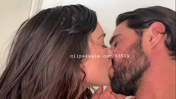 Sexy Brunette Couple Kissing  