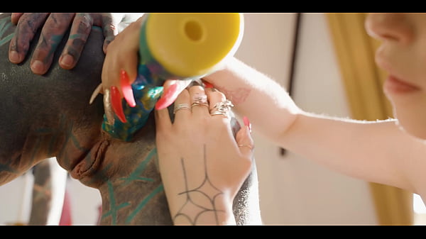 Tattoo Lesbians ANAL Extreme - Anuskatzz squirt all over Eden Ivy - Toys, gapes, ATM