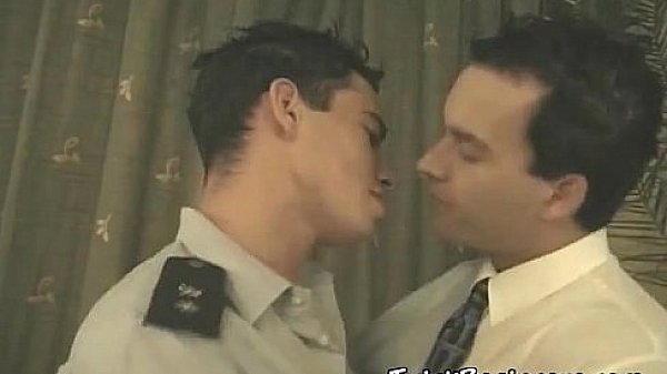 Hot guys in uniform having anal sex