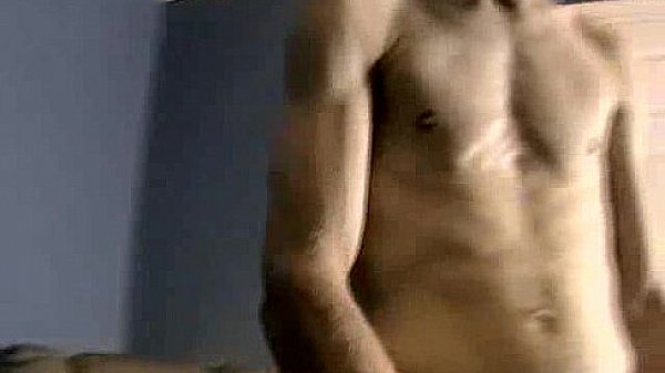 Amateur hunk jerks off before getting his dick sucked