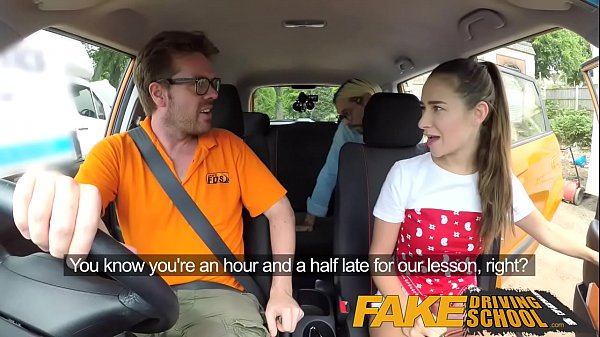 Fake Driving School - perfect sexy American college babe with amazing arse gets cock during lesson  