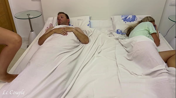 Girlfriend spent night at her her friends place and in the morning she sneaked into their bedroom, to fuck with the guy