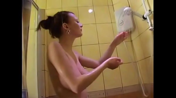 Russian girl is taking shower