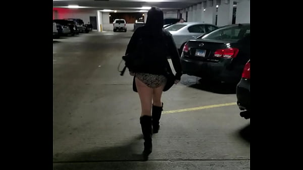 Showing off my new panties at in the parking garage at the casino in Joliet