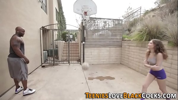 Skinny teen banged doggystyle with bbc after playing basketball