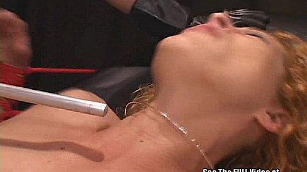 Red Head Roped Shocked and Mouth Fucked! 