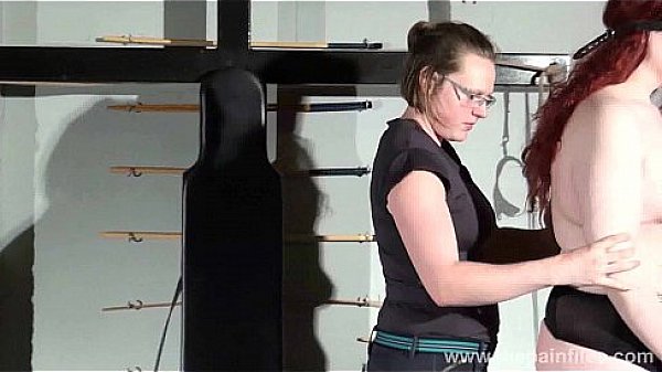 Lesbian domination of Louise and kinky spanking of amateur lesbo in har